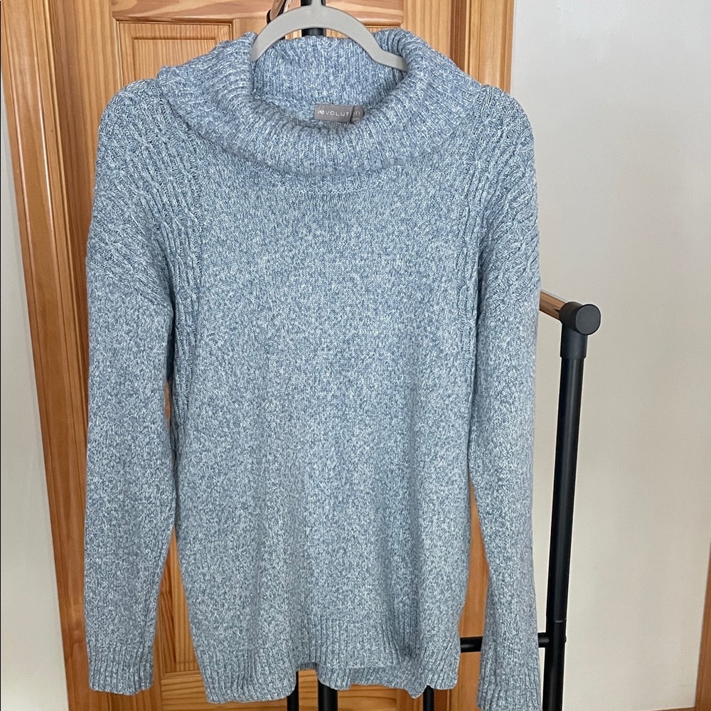 Light Blue women’s Cowl Neck Sweater